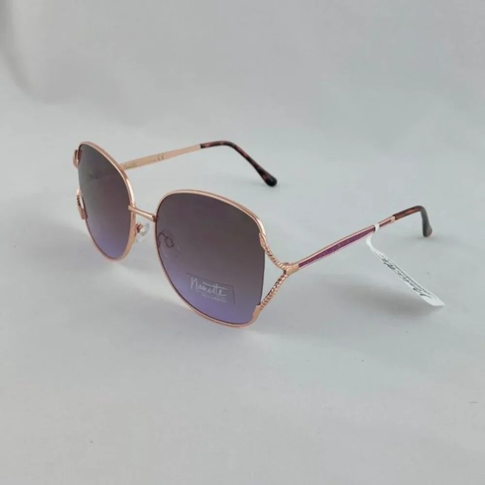 Nanette Sunglasses Rose Gold Purple Tortoise